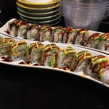 Sushi Zen - Front- Green Dragon Roll Back- Special Avocado Roll -- Both so good! - Sushi Bars Near Me - Beaverton, Oregon