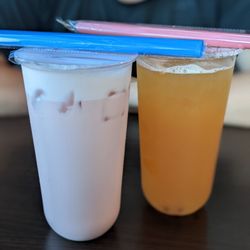 Xian Sushi and Noodle San Marcos - Earl grey rose milk tea and passion fruit.
