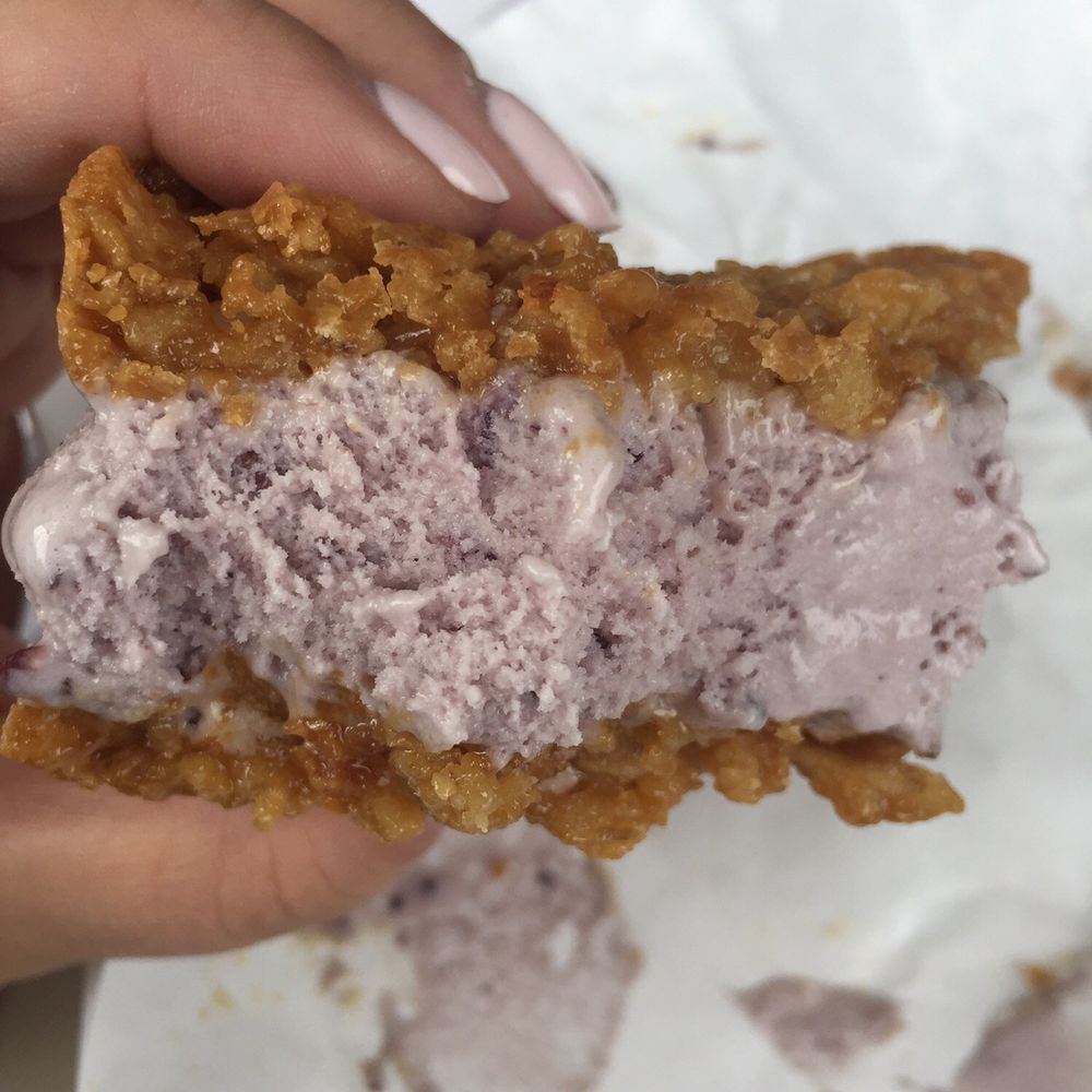 Leona's Ice Cream Sandwiches - Blueberry on oatmeal lace - Ice Cream & Frozen Yogurt Near Me - Pittsburgh, Pennsylvania