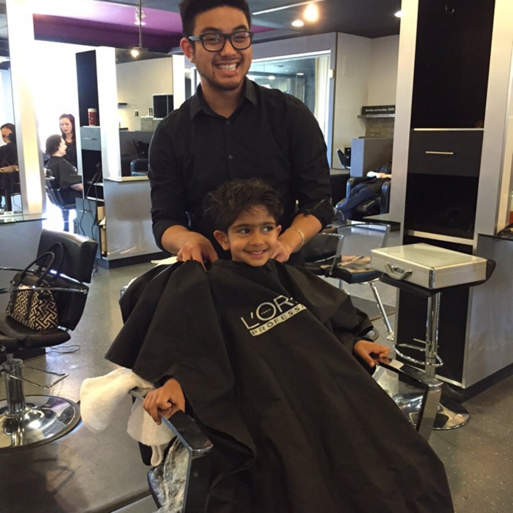 MSL Salon - My little man isn't too small for this awesome salon! Here he is with AJ, his go-to stylist! Thanks, AJ, you're the best! - Hair Salons Near Me - Campbell, California MSL Salon - My little man isn't too small for this awesome salon! Here he is with AJ, his go-to stylist! Thanks, AJ, you're the best! - Hair Salons Near Me - Campbell, California