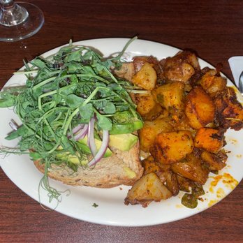 Toast Coffeehouse - Avocado toast with home fries. - Coffee & Tea Near Me - Patchogue, New York Toast Coffeehouse - Avocado toast with home fries. - Coffee & Tea Near Me - Patchogue, New York