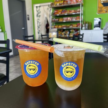 Bapster - Passionfruit fruit tea and Lychee fruit tea with lychee jelly - Korean Near Me - Sedro-Woolley, Washington