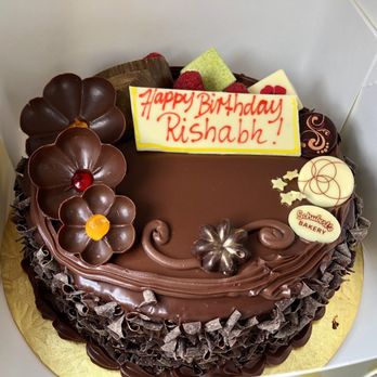 Schubert's Bakery - Free message on white chocolate! Everything on this beautiful 8" chocolate mousse cake was edible. - Bakeries Near Me - San Francisco, California Schubert's Bakery - Free message on white chocolate! Everything on this beautiful 8" chocolate mousse cake was edible. - Bakeries Near Me - San Francisco, California