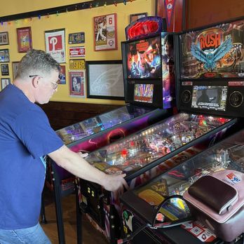 South-A-Philly - Hubby playing pinball - Sandwiches Near Me - St. Augustine, Florida