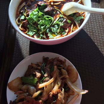 YuZhou Cafe - Beef noodle soup ($5.99) and duck with scallion ($4.99) - Szechuan Near Me - Gaithersburg, Maryland YuZhou Cafe - Beef noodle soup ($5.99) and duck with scallion ($4.99) - Szechuan Near Me - Gaithersburg, Maryland