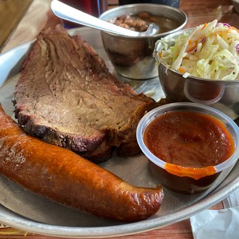 Big Tex Bar-B-Que - Combo plate with sausage and brisket - Barbeque Near Me - Willcox, Arizona