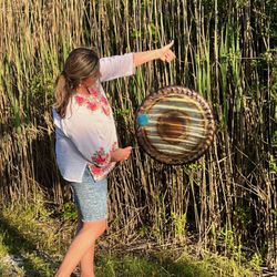 Malina Portals - Gong bath with a 'sun' hand gong.