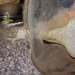 Bent the brake dust shields so they were rubbing on the rotors. Bent the brake dust shields so they were rubbing on the rotors.