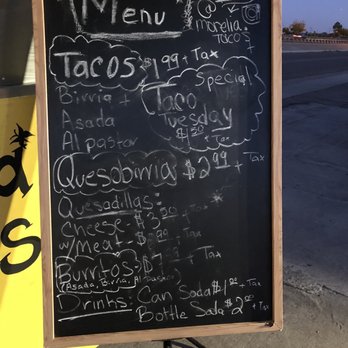 Morelia Tacos - The menu - Food Trucks Near Me - Surprise, Arizona Morelia Tacos - The menu - Food Trucks Near Me - Surprise, Arizona