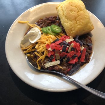 Knuckleheads - Brisket chili with a side of cornbread - New American Near Me - Wallingford, Connecticut Knuckleheads - Brisket chili with a side of cornbread - New American Near Me - Wallingford, Connecticut