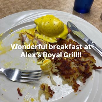 Alex's Royal Grill - Eggs Benedict with crispy hash browns - Sandwiches Near Me - Troy, Michigan Alex's Royal Grill - Eggs Benedict with crispy hash browns - Sandwiches Near Me - Troy, Michigan