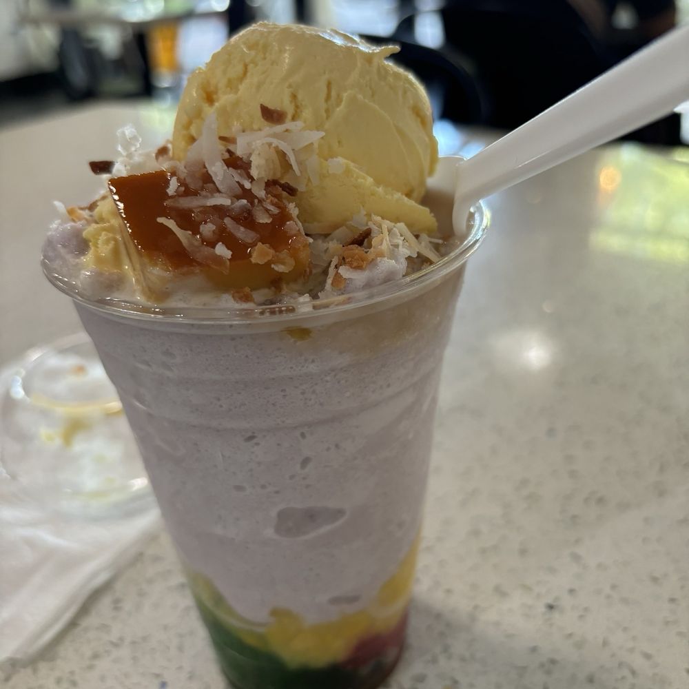 Kultura Cafe - Halo-halo, topped with mango ice cream. - Bubble Tea Near Me - Rocklin, California Kultura Cafe - Halo-halo, topped with mango ice cream. - Bubble Tea Near Me - Rocklin, California