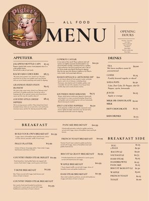 Menu photo 2 Piglets Cafe Spearman, TX Menu photo 2 Piglets Cafe Spearman, TX