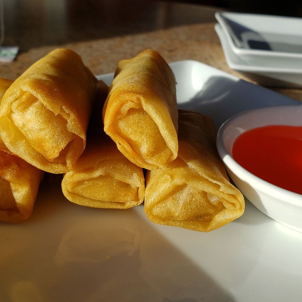 Taigu Noodles - Vegetarian spring rolls ($6). Decent. Savory but slightly starchy & mushy. - Chinese Near Me - Middleton, Wisconsin Taigu Noodles - Vegetarian spring rolls ($6). Decent. Savory but slightly starchy & mushy. - Chinese Near Me - Middleton, Wisconsin