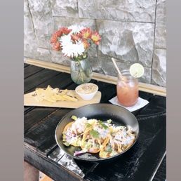 Eggplant tacos and garlic hummus
