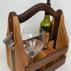 Capitol Craftsman & Romance Jewelers - Wooden wine caddy or converts to beer caddy!!!  Handcrafted in the USA
