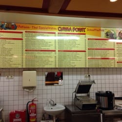 China Point - Die Speisekarte an der Theke.