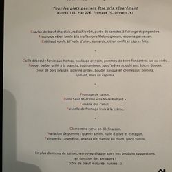 Restaurant Thomas - Le menu en français