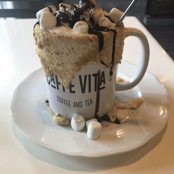 Cafe Amico - S'mores hot cocoa with double shot of espresso.  Yummy. - Coffee & Tea Near Me - Suwanee, Georgia