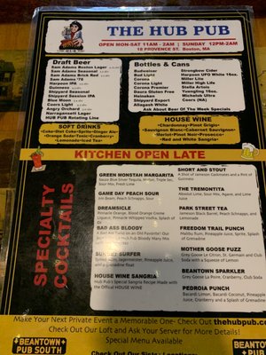 Menu photo 3 The Hub Pub Boston, MA