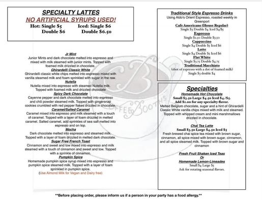Menu photo 8 Coffee Booths Selden, NY