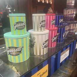 The popcorn and cans on display