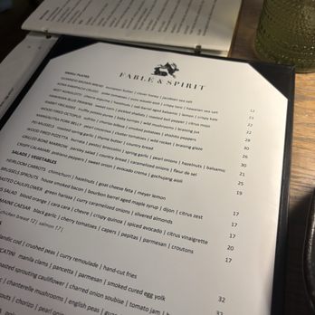 Fable & Spirit - Menu - Seafood Near Me - Newport Beach, California