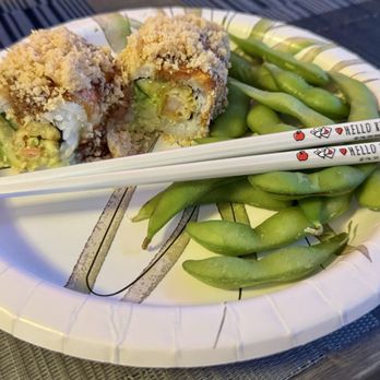Akami Sushi - Crispy Crunchy roll and Edamame. Yummy. - Sushi Bars Near Me - Redwood City, California Akami Sushi - Crispy Crunchy roll and Edamame. Yummy. - Sushi Bars Near Me - Redwood City, California