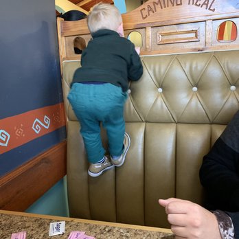Camino Real Authentic Mexican Restaurant - Our little man peeking through the booth - Mexican Near Me - Dickson, Tennessee
