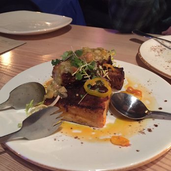 Lechon - Pork belly bread pudding - Tapas Bars Near Me - Portland, Oregon Lechon - Pork belly bread pudding - Tapas Bars Near Me - Portland, Oregon