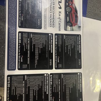 Kia of Carson - Pricing sheet - Car Dealers Near Me - Carson, California