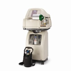 Oxygen Concentrator with HomeFill Device. Portable concentrator also shown.