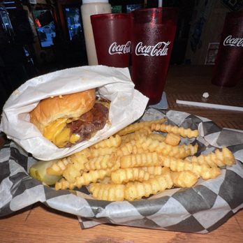 Jack Brown's - Simple cheeseburger with bacon and side of fries - Burgers Near Me - Lexington, Kentucky