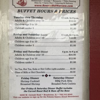 Sawa's Old Warsaw Restaurant - Daily specials - Polish Near Me - Broadview, Illinois