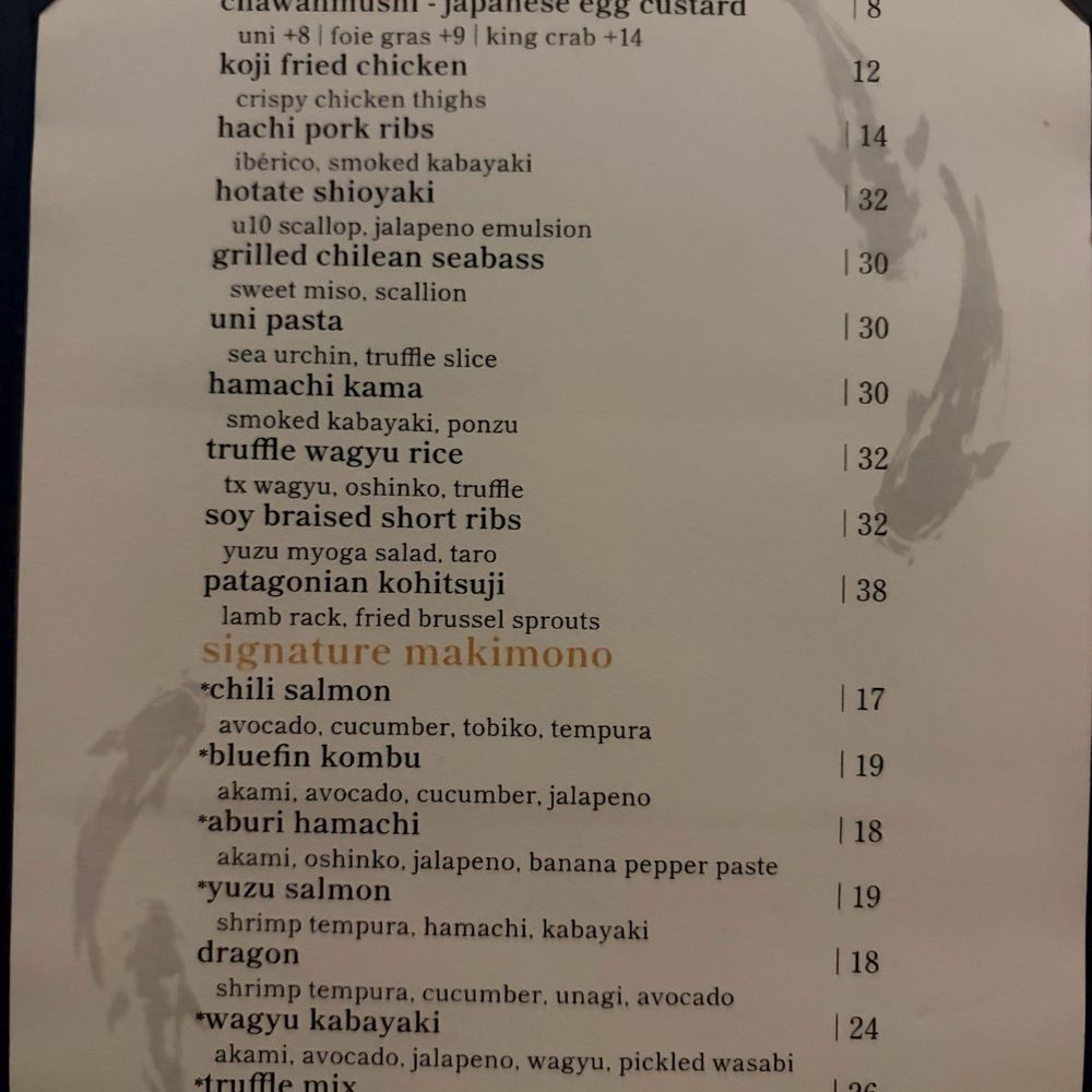 Hachi - Menu - Japanese Near Me - Houston, Texas