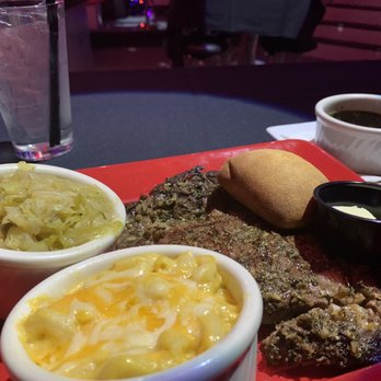 Venue 112 - Rib-eye with cabbage and macaroni and cheese + soul roll: braised beef, Mac, and collards deep fried. - New American Near Me - Virginia Beach, Virginia