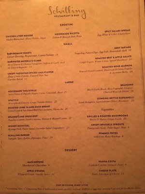 Menu photo 4 Schilling Restaurant & Bar New York, NY