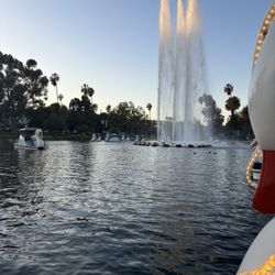 Echo Park Lake - Fountain view from swan boat