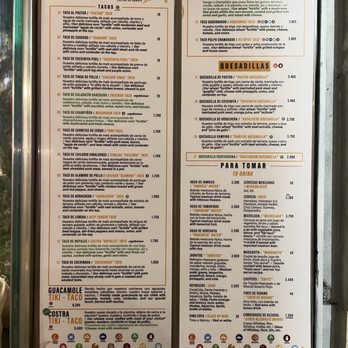 Tiki Taco - Menu - Mexican Near Me - Madrid, M
