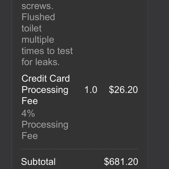 Pipe Dreams Plumbing - Receipt for resetting toilet. Almost $700 and credit card fees?! - Plumbing Near Me Pipe Dreams Plumbing - Receipt for resetting toilet. Almost $700 and credit card fees?! - Plumbing Near Me