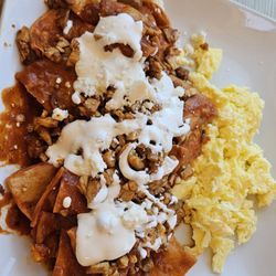 Taqueria Del Sol - Yummy, mildly spicy chilaquiles with fluffy eggs