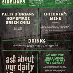 Kelly O'Brians - Current Menu