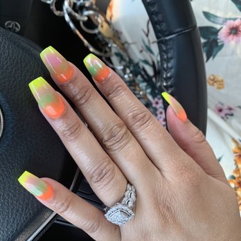 Kikai's Nail Salon - Color acrylic nails a pop of ombré color. - Nail Salons Near Me - Las Vegas, Nevada Kikai's Nail Salon - Color acrylic nails a pop of ombré color. - Nail Salons Near Me - Las Vegas, Nevada