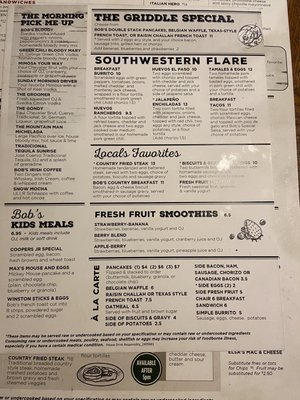 Menu photo 5 Bob's Place Avon, CO