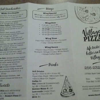 Village Pizza - Menu pic - Pizza Near Me - Athens, Alabama Village Pizza - Menu pic - Pizza Near Me - Athens, Alabama