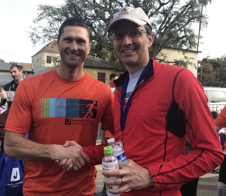 Photo of David Schechter, MD - Culver City, CA, US. Dr Schechter with Olympian Lenny Krayzelburg after a 'fun run'.