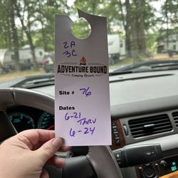 Adventure Bound Camping Resorts West Michigan - The pass they said had a code on it to get in