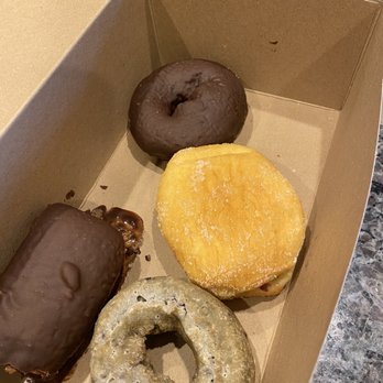 World's Fair Donuts - Chocolate long john, blueberry cake, double chocolate, raspberry cream filled - Donuts Near Me - Saint Louis, Missouri World's Fair Donuts - Chocolate long john, blueberry cake, double chocolate, raspberry cream filled - Donuts Near Me - Saint Louis, Missouri