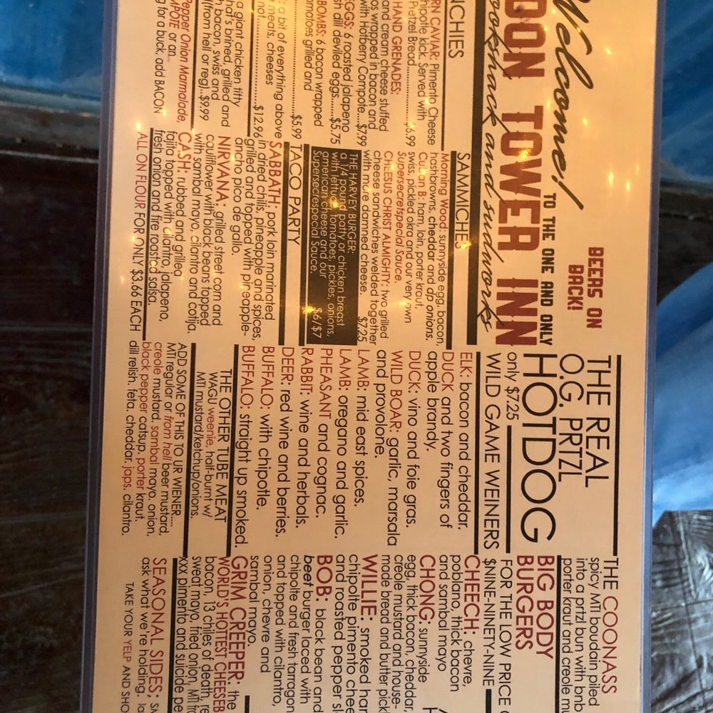 Moon Tower - Menu - Dive Bars Near Me - Houston, Texas Moon Tower - Menu - Dive Bars Near Me - Houston, Texas