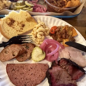 Dayne's Craft Barbecue - Havarti jalapeno sausage, bread, Mac & cheese, Frito pie beans, turkey, beef rib bite, brisket, & brisket bologna - Barbeque Near Me - Aledo, Texas Dayne's Craft Barbecue - Havarti jalapeno sausage, bread, Mac & cheese, Frito pie beans, turkey, beef rib bite, brisket, & brisket bologna - Barbeque Near Me - Aledo, Texas